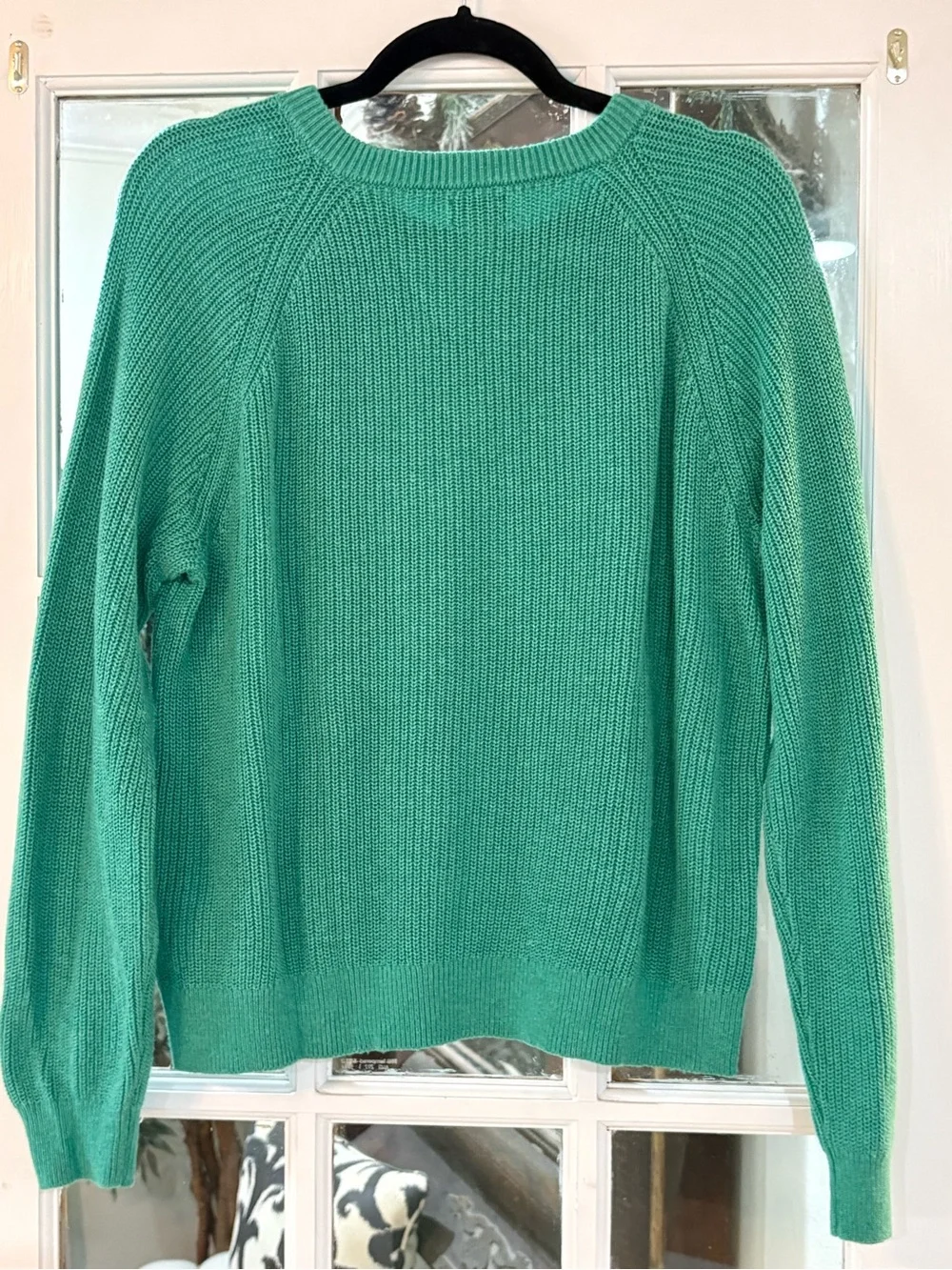 J.Crew Green Button Shoulder Cotton Blend Knit Sweater Size Large